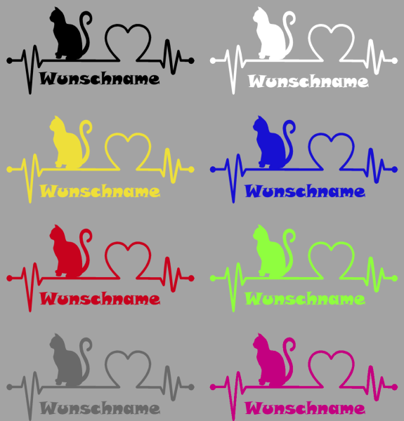 Aufkleber Katze Wunschname